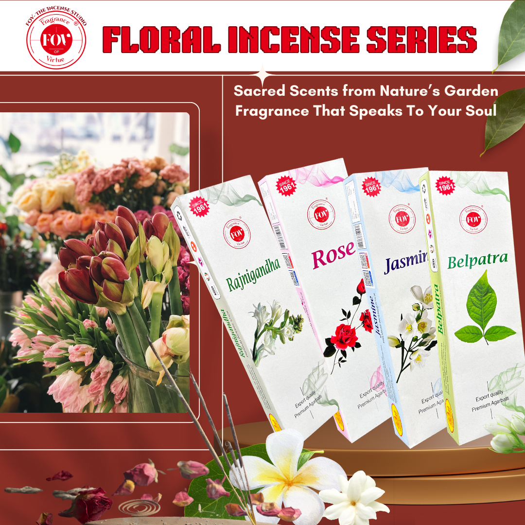 Premium 4 in 1 Incense Stick (Jasmine, Rose, belpara, rajnigandha)