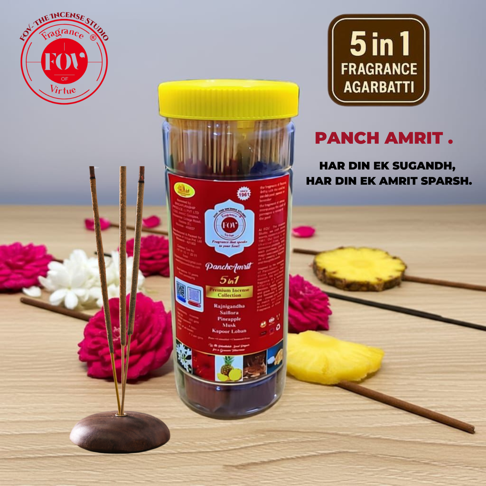 Fragrance of Virtue Panch Amrit – 5-in-1 Incense Stick