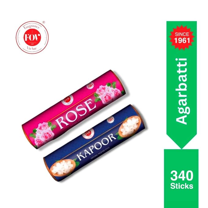 FOV Rose & Kapoor Charcoal Free Incense Sticks