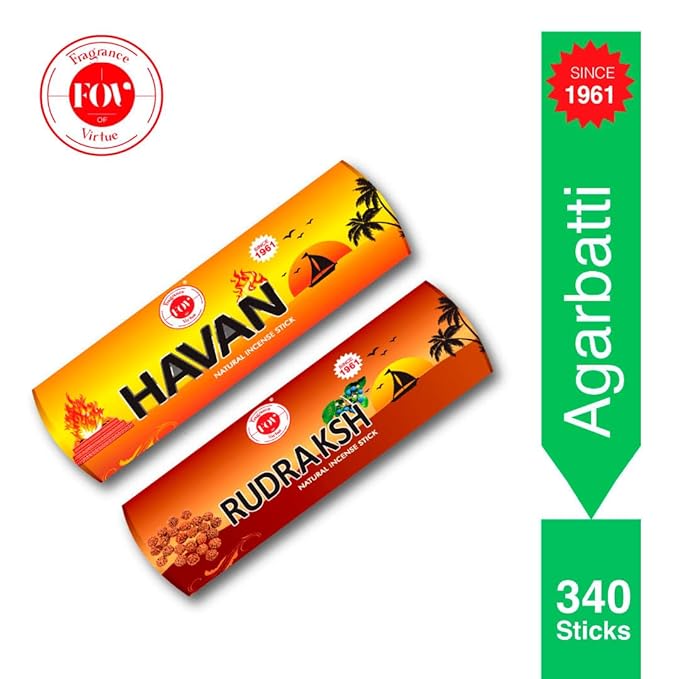 FOV Havan & Rudraksha Charcoal Free Incense Sticks