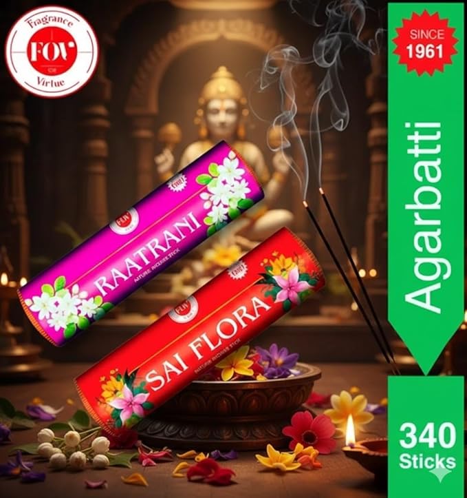 FOV Saiflora & Raatrani Charcoal Free Incense Sticks