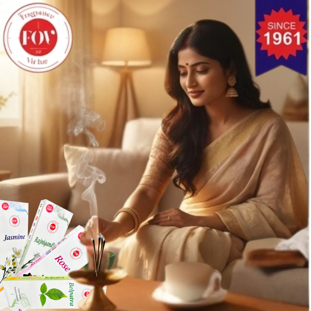 Premium 4 in 1 Incense Stick (Jasmine, Rose, belpara, rajnigandha)