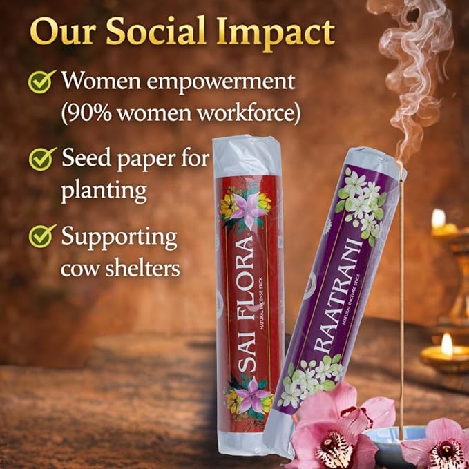 FOV Saiflora & Raatrani Charcoal Free Incense Sticks