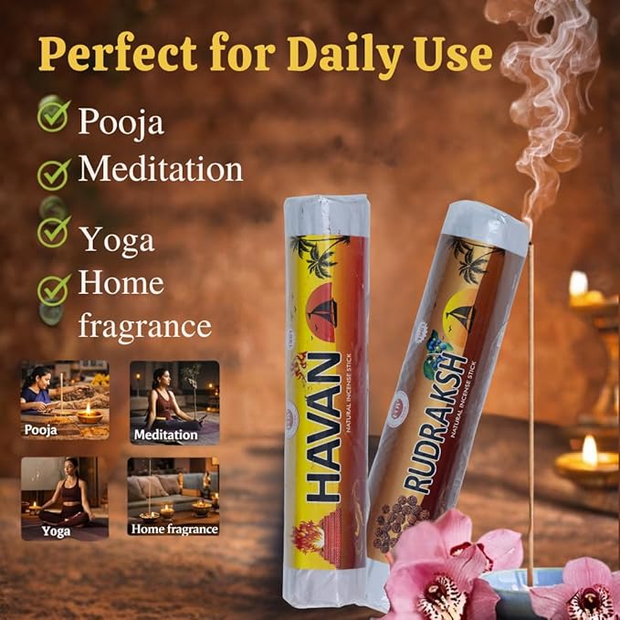 FOV Havan & Rudraksha Charcoal Free Incense Sticks