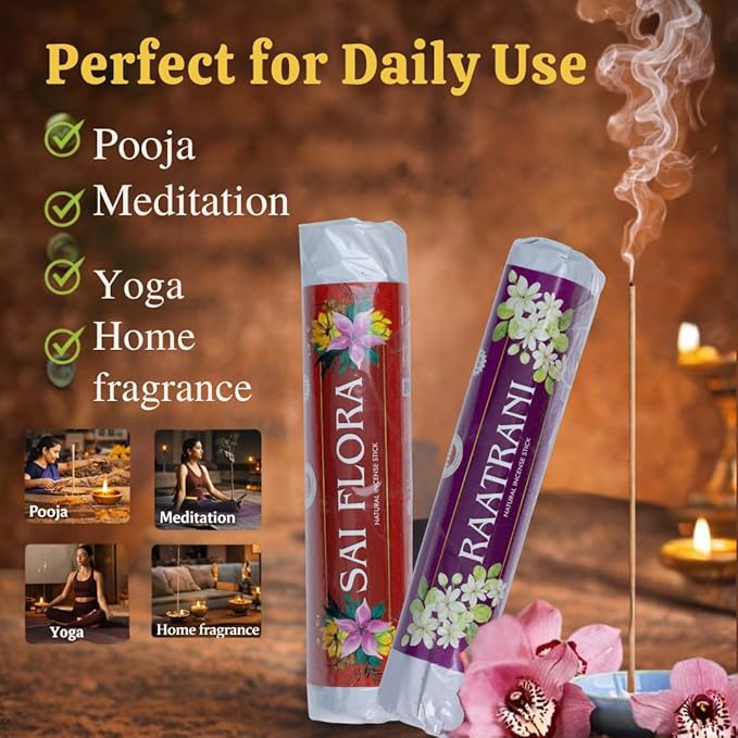 FOV Saiflora & Raatrani Charcoal Free Incense Sticks