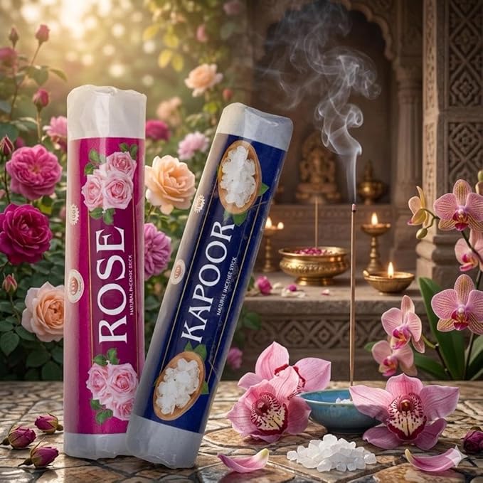 FOV Rose & Kapoor Charcoal Free Incense Sticks