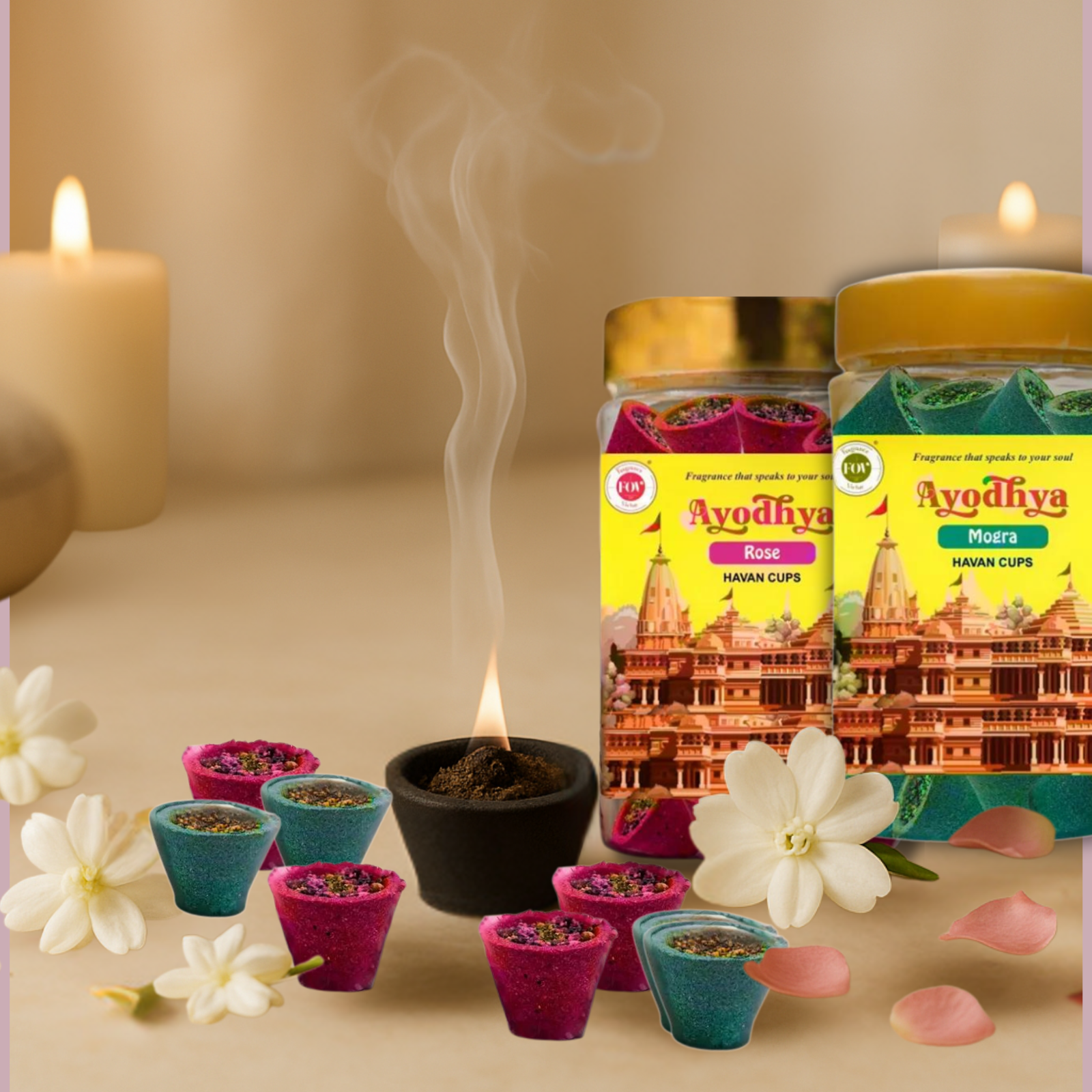 Aromatherapy | Mogra and Rose | Havan Cup