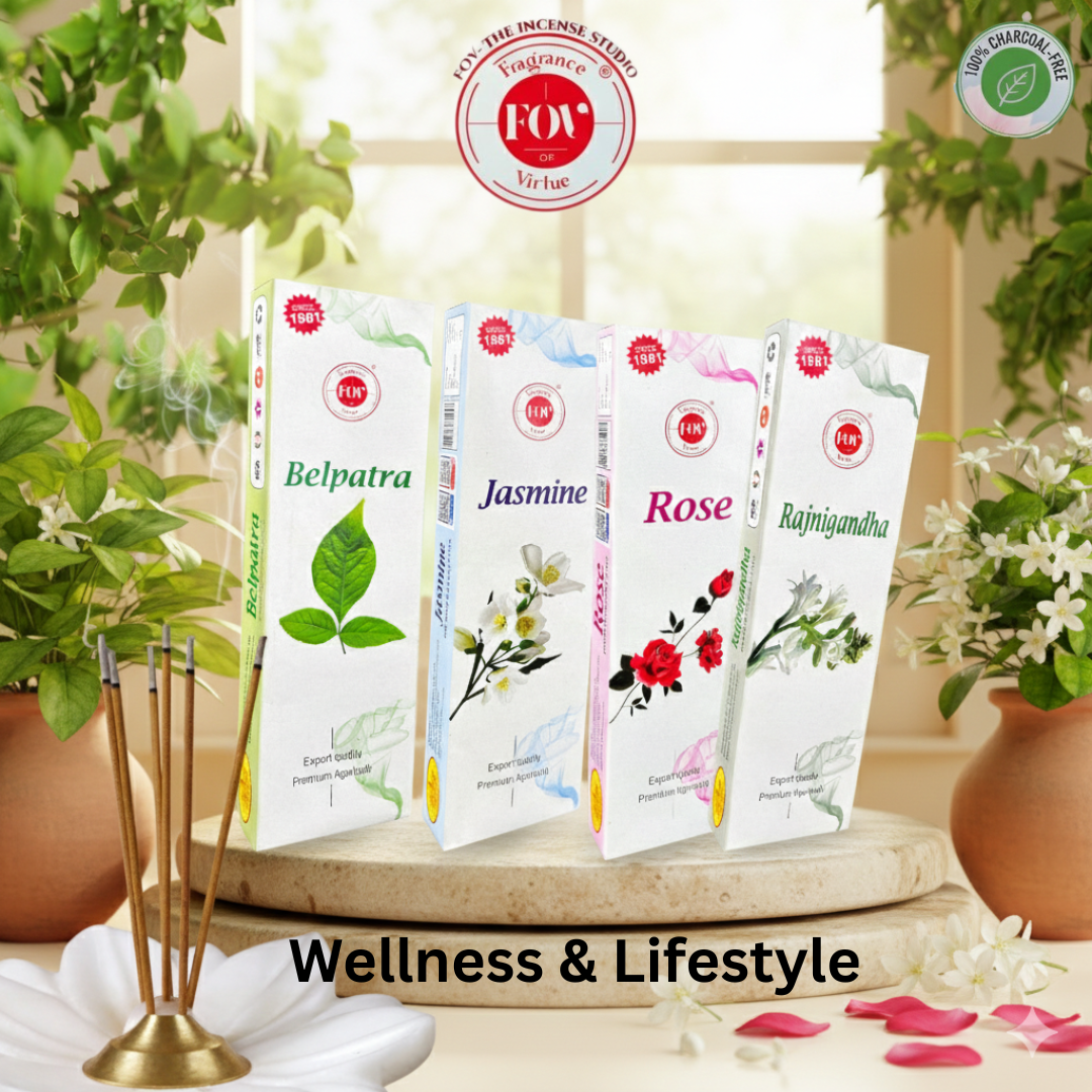 Premium 4 in 1 Incense Stick (Jasmine, Rose, belpara, rajnigandha)