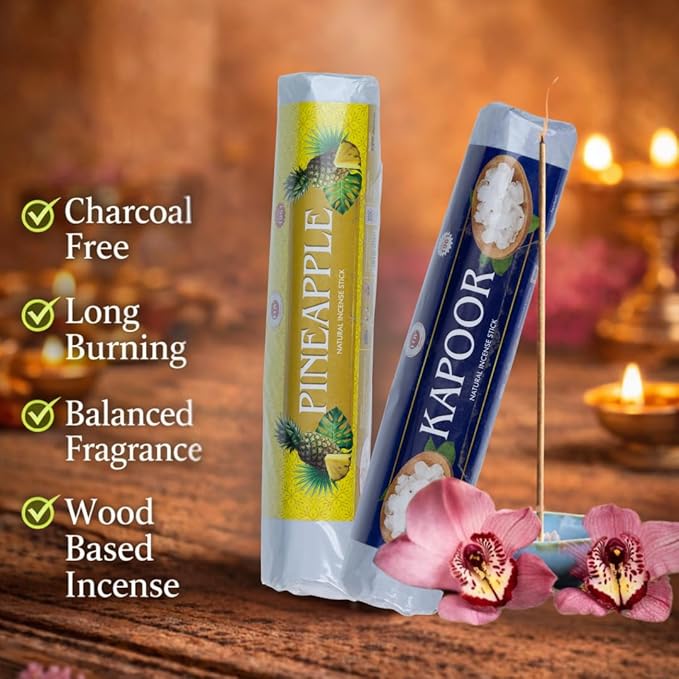 FOV Pineapple & Kapoor Charcoal Free Incense Sticks