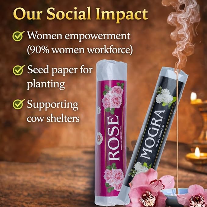 FOV Rose & Mogra Charcoal Free Incense Sticks