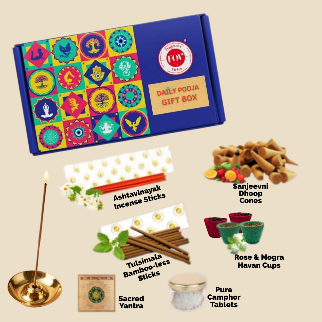 FOV Divine Pooja Special Box – 8-in-1 Ritual Kit for Daily Worship & Spiritual Protection