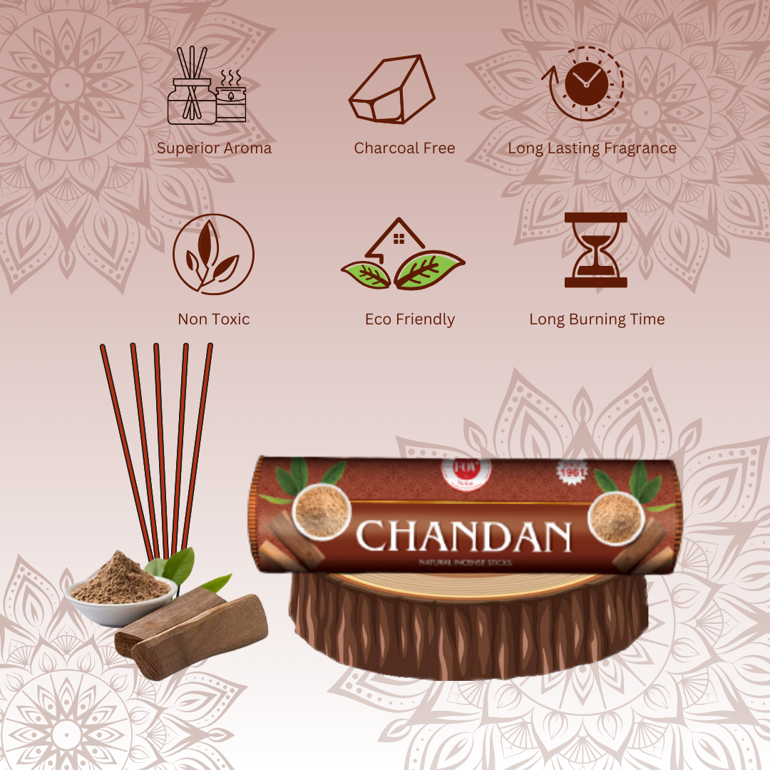 Chandan | Aromatherapy | Color Agarbatti/Incense Sticks