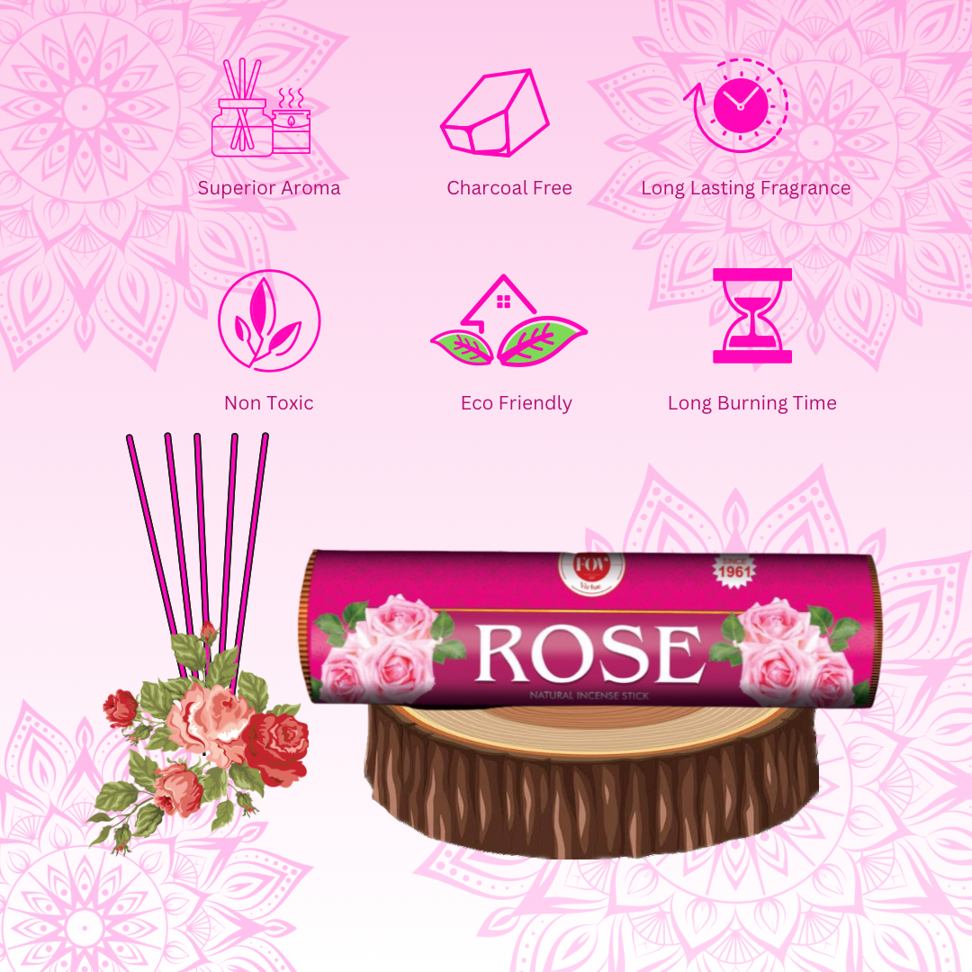 Rose Incense Stick Rolls Pack of 1